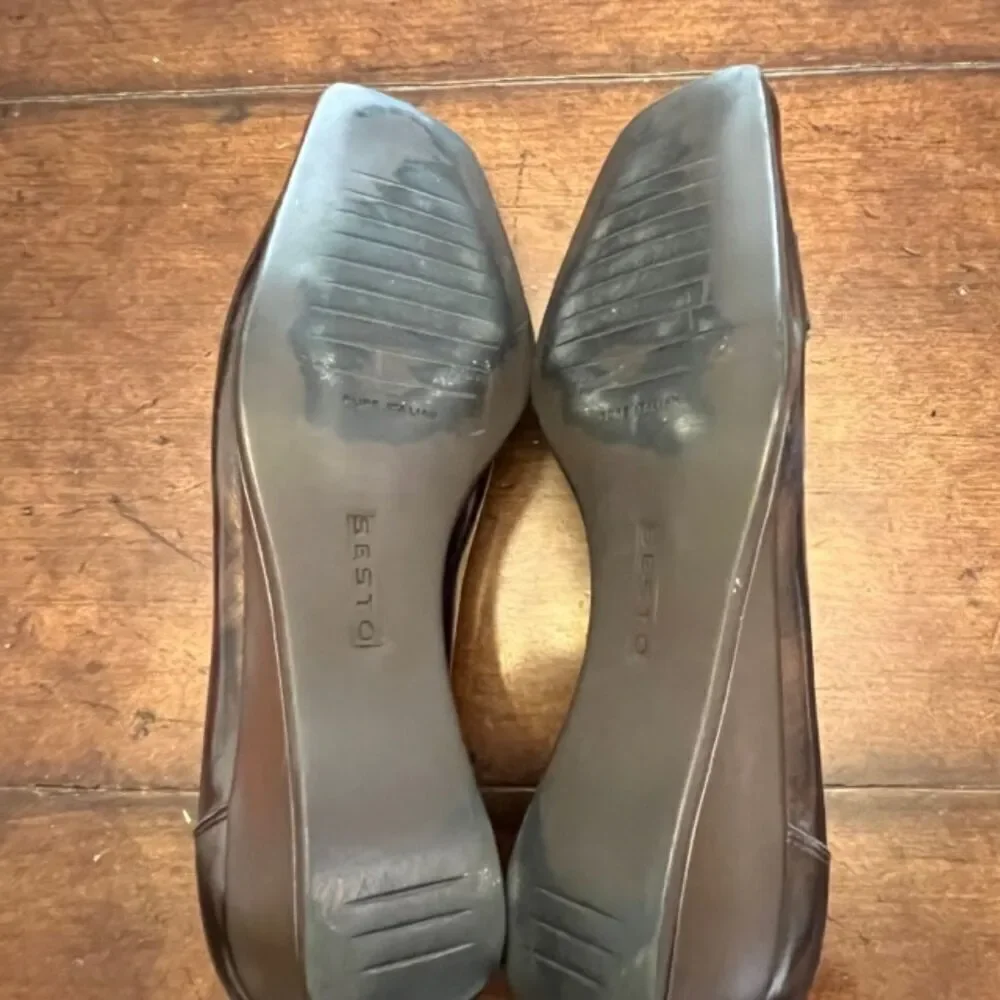 Sesto Meucci Women's Brown Metallic Wedge Heels Slip On Size 7.5‎